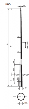 Wandausleger für Ansatzleuchten (Ausladung 0,3 m, verz.)